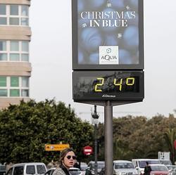 Imagen de un termómetro captada en Valencia este martes