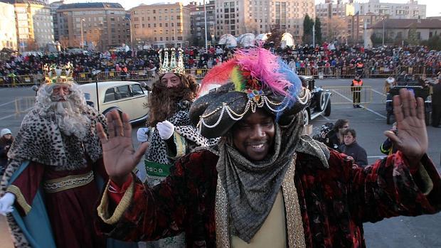 Los Reyes Magos, a su llegada a León, el pasado enero