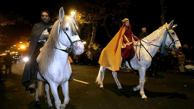 Jinetes en la Cabalgata de Reyes de Valladolid