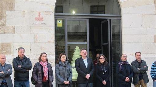 Imagen de la concentración en el Palau de la Generalitat