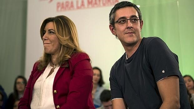 La secretaria general del PSOE en Andalucía, susana Díaz, y el exdiputado Eduardo Madina