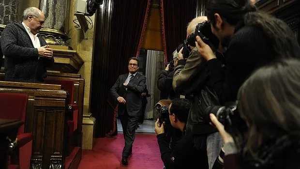 Artur Mas, este jueves en el Parlament