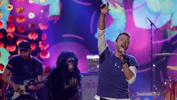 Chris Martin, de Coldplay, durante una actuación reciente