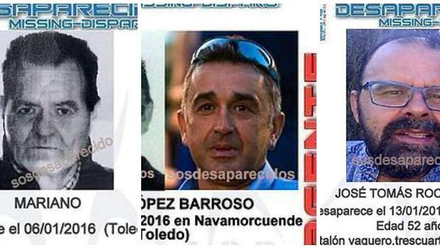 Imagen con los tres hombres desaparecidos en Toledo