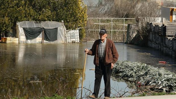 Campos anegados por la crecida del Ebro del año pasado