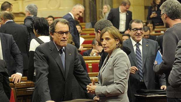 Artur Mas y Carme Forcadell, en el Parlament