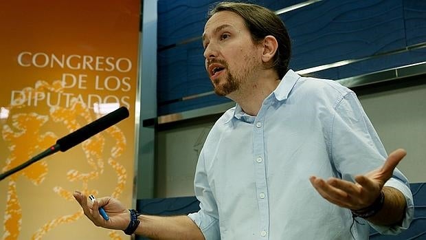 Pablo Iglesias este martes en el Congreso