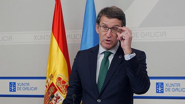 El presidente gallego, durante la rueda de prensa