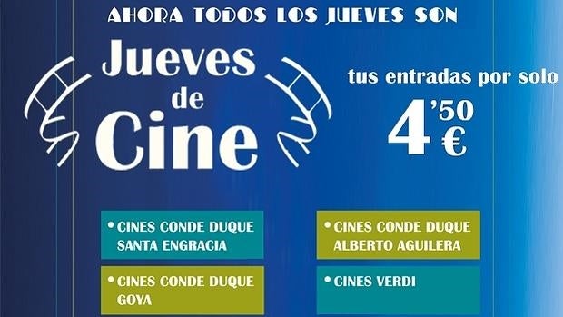 Entradas de cine los jueves con Oferplan ABC por 4,5 euros