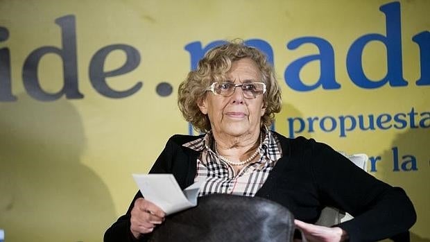 La alcaldesa de Madrid, Manuela Carmena, durante una presentación en Centro Centro Cibeles