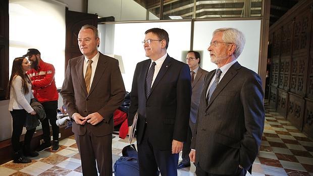 Imagen de Puig con Fabra y Lerma tomada este martes en el Palau de la Generalitat