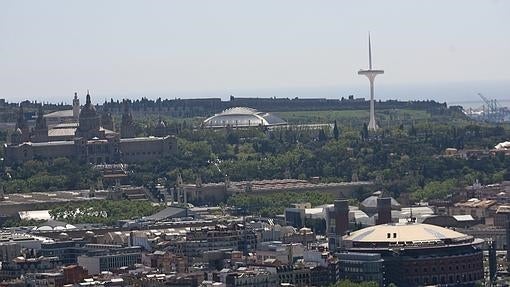 Vista aérea de la montaña de Montjuïc