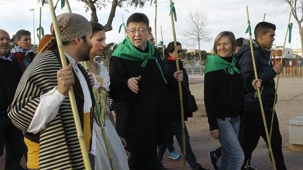 El presidente valenciano, Ximo Puig, y la alcaldesa de Castellón, Amparo Marco, en la Romería