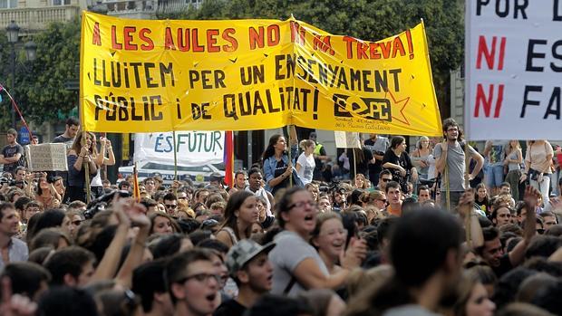 Imagen de archivo de una manifestación estudiantil en Valencia