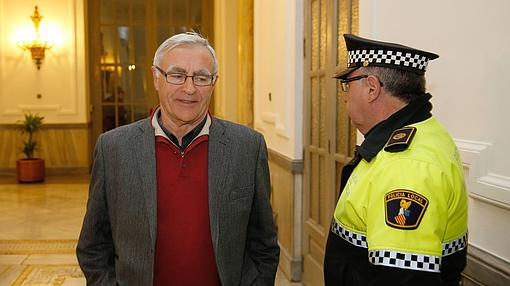 Imagen de Ribó tomada este viernes en el Ayuntamiento de Valencia