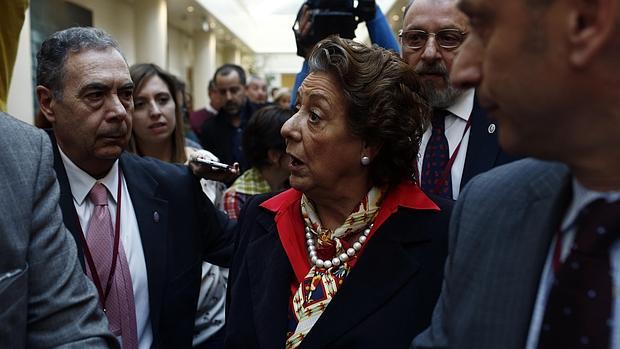 Rita Barberá, ayer, en el Senado