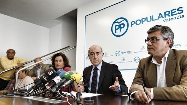 Varios de los concejales del PP de Valencia, durante su última comparecencia