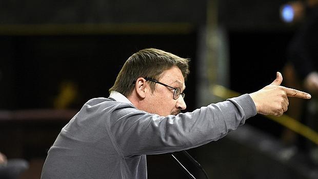 Xavier Domènech durante su intervención en el primer pleno ordinario del Congreso de la presente legislatura