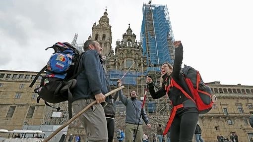 Plaza del Obradoiro, a los pies de la Catedral de Santiago