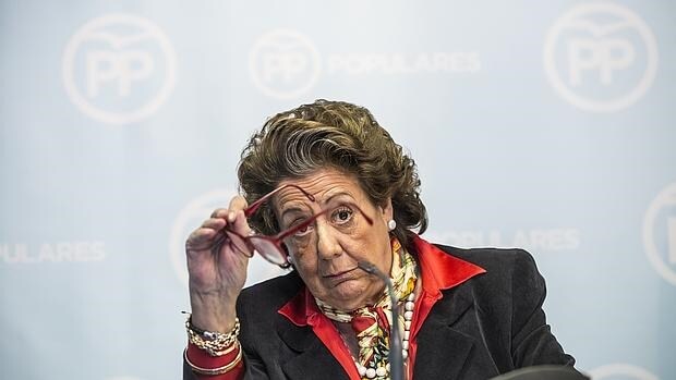Imagen de la última comparecencia pública de Rita Barberá en Valencia