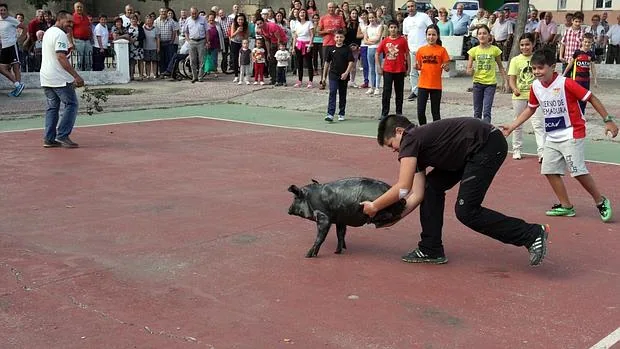 «La carrera del cerdo» se celebró en Sahúgo el pasado septiembre