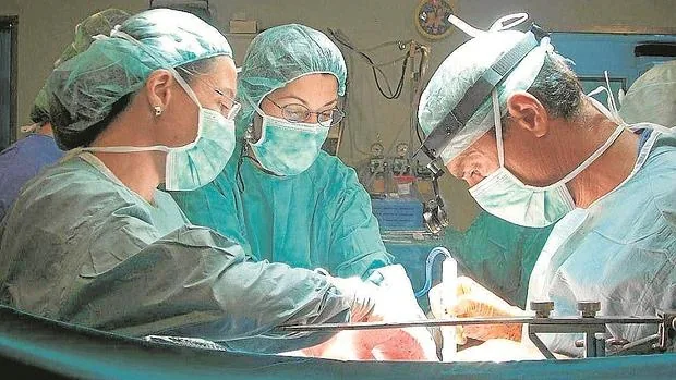 Equipo médico practicando un transplante de corazón