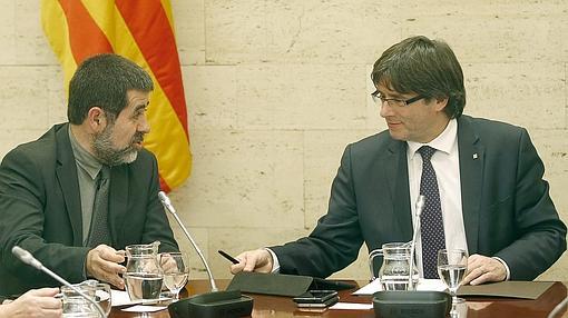Imagen de Jordi Sánchez con Carles Puigdemont
