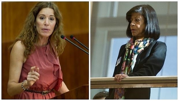 La diputada del PP, María Eugenia Carballedo (izquierda), y la invitada de Podemos