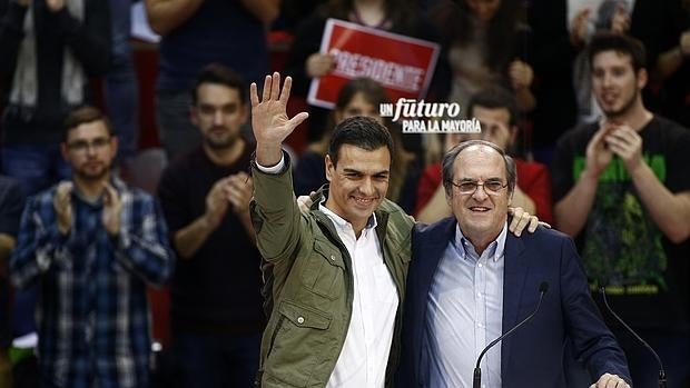 Sánchez y Gabilondo el 3 de diciembre, en la apertura de la campaña electoral del PSOE para el 20-D