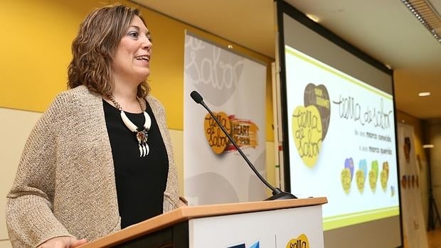 La consejera Milagros Marcos, durante la presentación en Alimentaria Barcelona