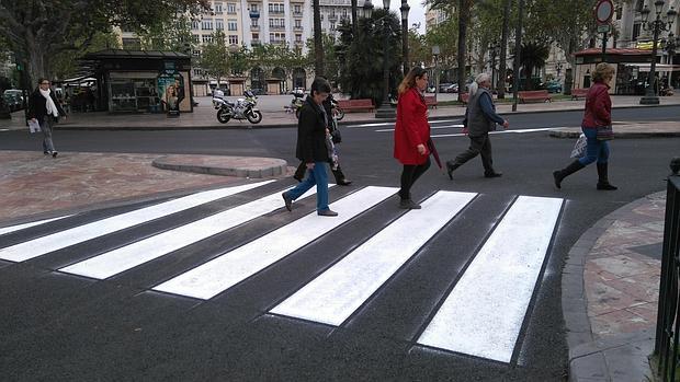 Imagen del tramo, ya con la señalización en la calzada, tomada este viernes