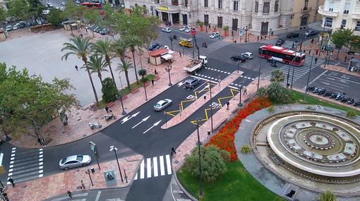 Imagen de la plaza del Ayuntamiento tomada este viernes