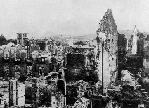 Estado en que quedó Guernica tras el bombardeo