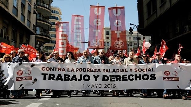 Imagen de la manifestación celebrada este domingo en Valencia