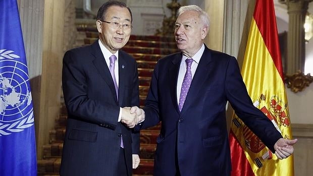 Margallo con Ban-Ki-moon en la visita que hizo este último a España en marzo