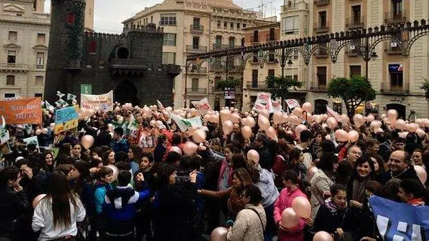 Imagen de la concentración celebrada ayer en Alcoy