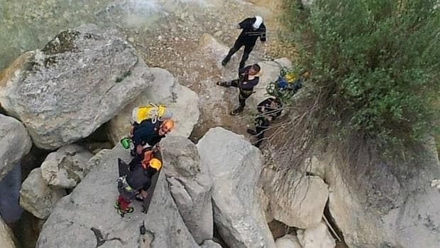 Rescate del cadáver de un barranquista fallecido el pasado viernes en el Pirineo aragonés