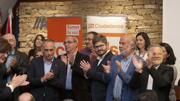 Miembros de Ciudadanos Galicia, esta sábado en Vigo