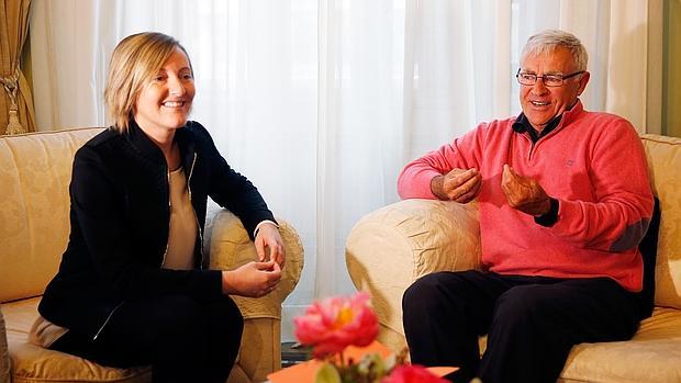 Joan Ribó, durante la reunión esta mañana con la consellera de Vivienda y Obras Públicas, María José Salvador