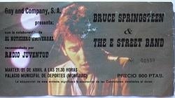 Entrada de la actuación de Springsteen en Barcelona en 1981