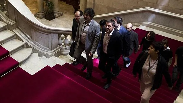 Arnaldo Otegui ha vistitado este miércoles el Parlament catalán