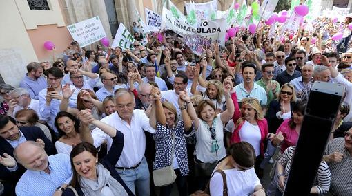 Imagen de los dirigentes del PP en la concentración