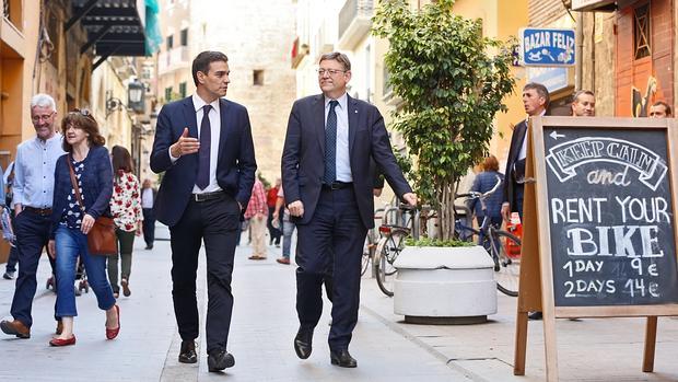 Imagen de Sánchez con Puig en su visita a Valencia del pasado jueves