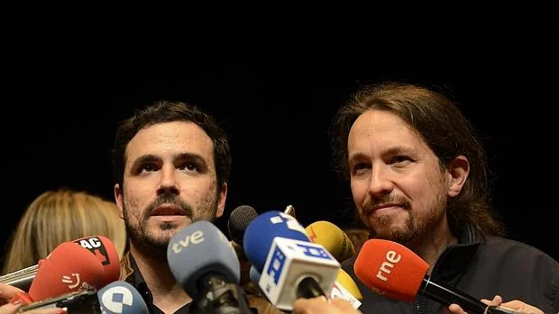 Garzón e Iglesias en la presentación de la candidatura de cara al 26-J