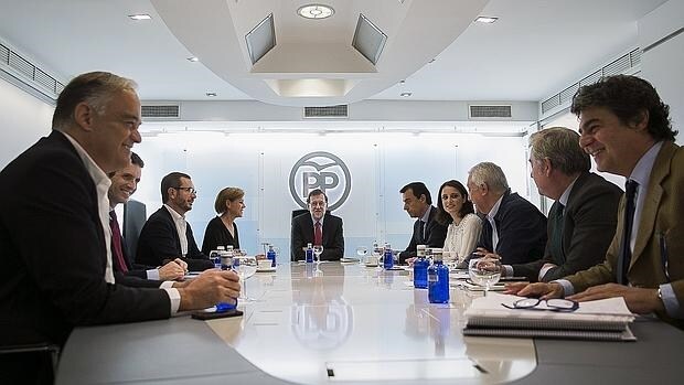 Rajoy presidiendo este lunes el comité de dirección del PP