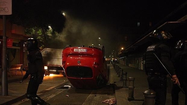 Imagen de los disturbios registrados en el barcelonés barrio de Gràcia