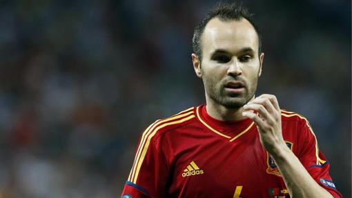 Andrés Iniesta, en un partido con la selección española