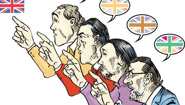 Rajoy, Iglesias, Sánchez y Rivera en una ilustración de Nieto
