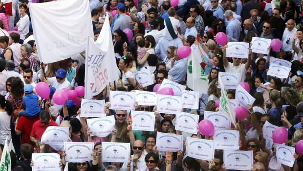 Imagen de la protesta convocada por la educación concertada