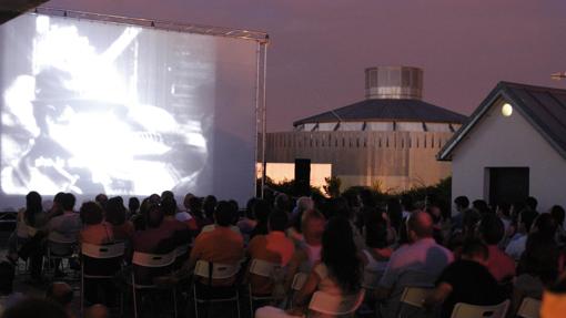 La pantalla gigante del cine de la Casa Encendida, en Lavapiés